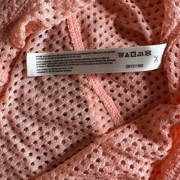 NWOT Free People Smooth Moves Mesh Peach Coverup Long Sleeve Top - Picture 10 of 11